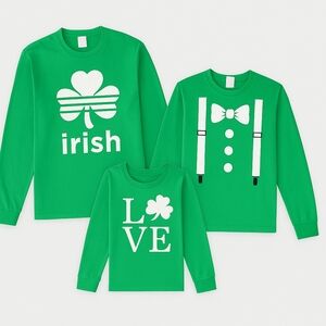 Bundle of fun, irish, long sleeve, and one short sleeve t shirts